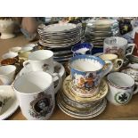 A collection of commemorative China cups saucers a