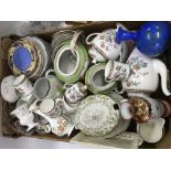 A box of various ceramics comprising Wedgwood item