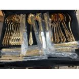 A cased Soligen gilt cutlery set.