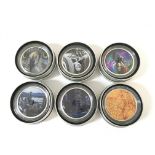 6 x 1oz silver eagles with various coloured themes