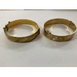 Two rolled gold bracelets