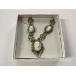 40/50â€™s silver cameo necklace