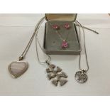 Four silver necklaces (925)