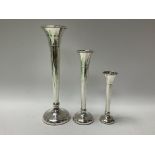 A matching set of 3 graduated spill vases 12/16.5/