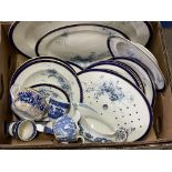 A mixed collection of Blue and white porcelain din