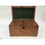 A satinwood early 19th century tea caddy with two