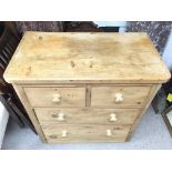 A pine 4 drawer chest. 87 x 90 x 49cm.