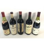 5 x assorted red wine including 1983 pasolini Chia