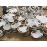 An Extensive Royal Albert old English country rose tea and dinner set with tureens bowls plates
