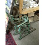 A pair of Victorian cast iron metamorphic bench or