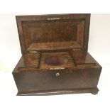 A Quality Early Victorian walnut tea caddy with a