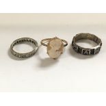 3 x 9ct gold rings. Total weight 6.6g
