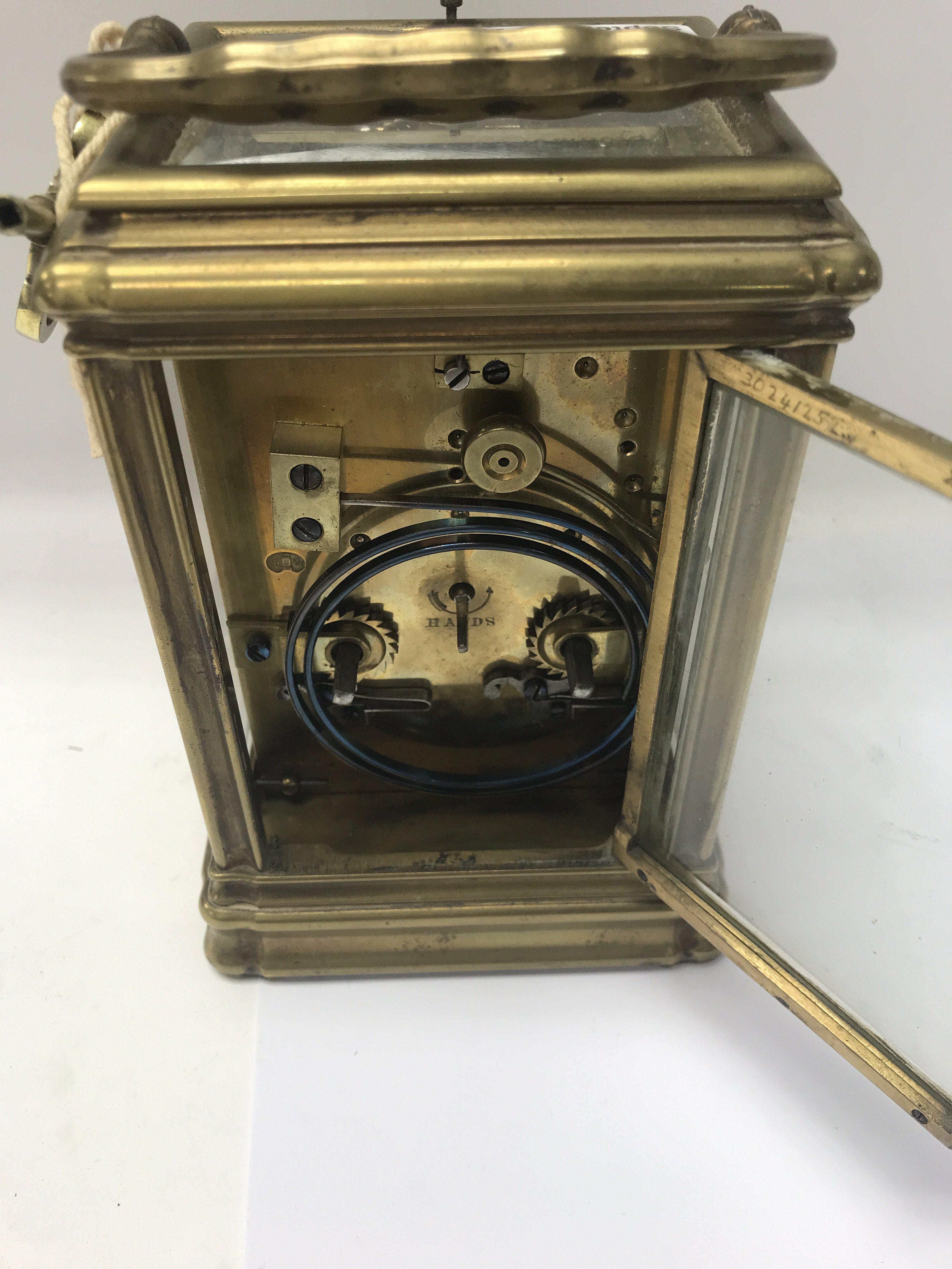 A brass cased carriage clock with repeat movement - Image 2 of 2