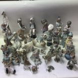 A collection of mixed Lladro figures. ( inc 1 nao