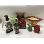 A box of mixed collectible china and glassware.