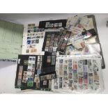 A box of world stamps.