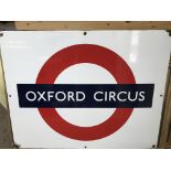 A vintage Enamel Oxford Circus sign.