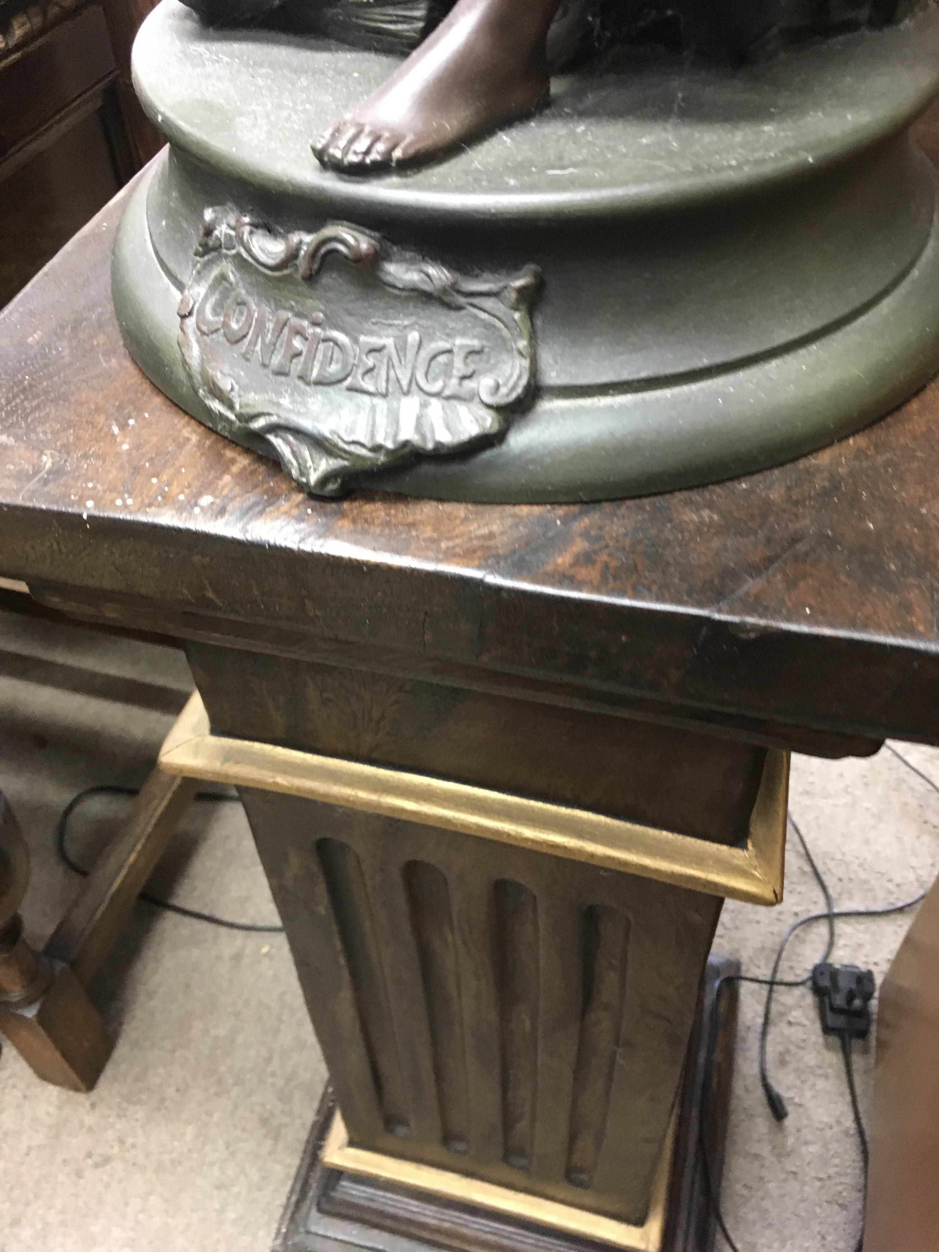 A Victorian style side lamp on a plinth base. - Image 2 of 2