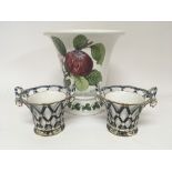 A pair of Booths Porcelain flower baskets with por