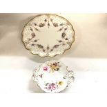 A royal crown derby plate and small dish.