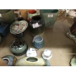 A collection of decorative studio art pottery and