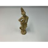 A statue of Hindu God Shiva dancing with a cobra,