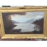 A framed oil painting Scottish scene a view over a