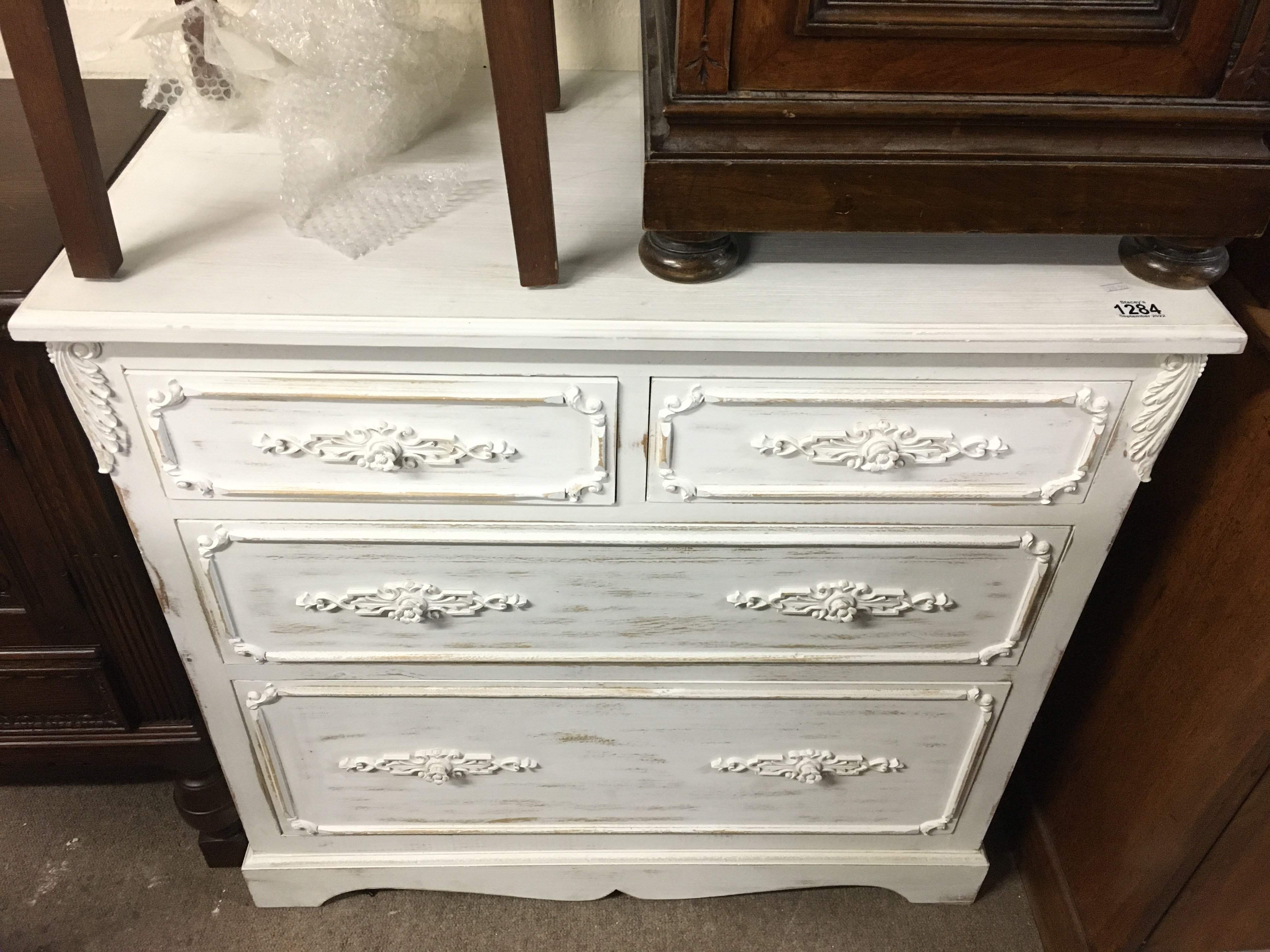 A modern white painted chest of drawers NO RESERVE