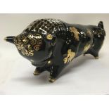 A Wedgwood Taurus the bull , with gilt signs of th