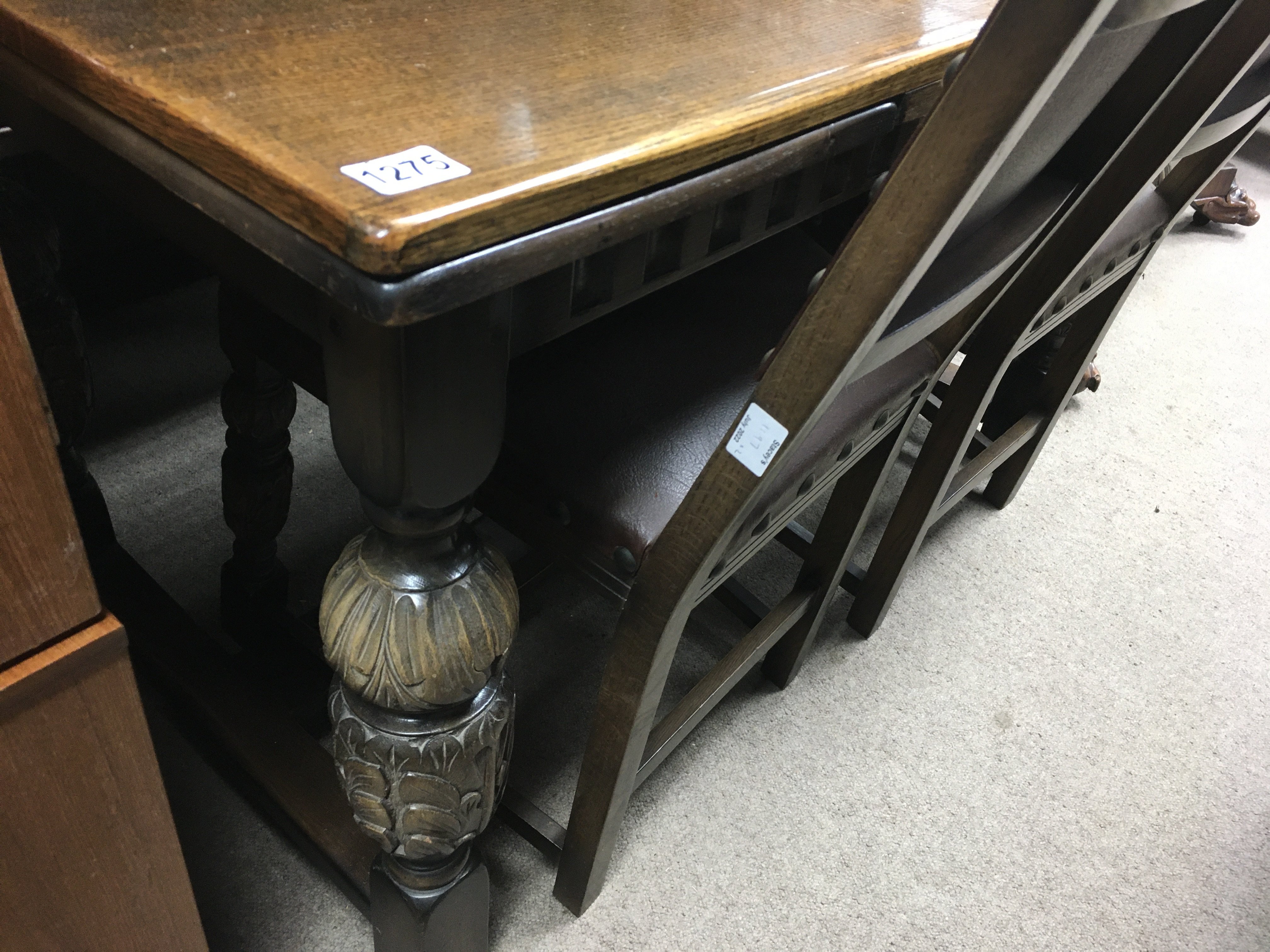 1930's oak table and chairs NO RESERVE - Image 3 of 3