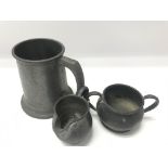 Miniature pewter jug and bowl by Liberty and Co an