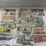 A good selection of World banknotes including commonwealth, American etc.