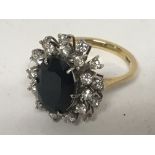 An 18carat gold ring set with a good size sapphire