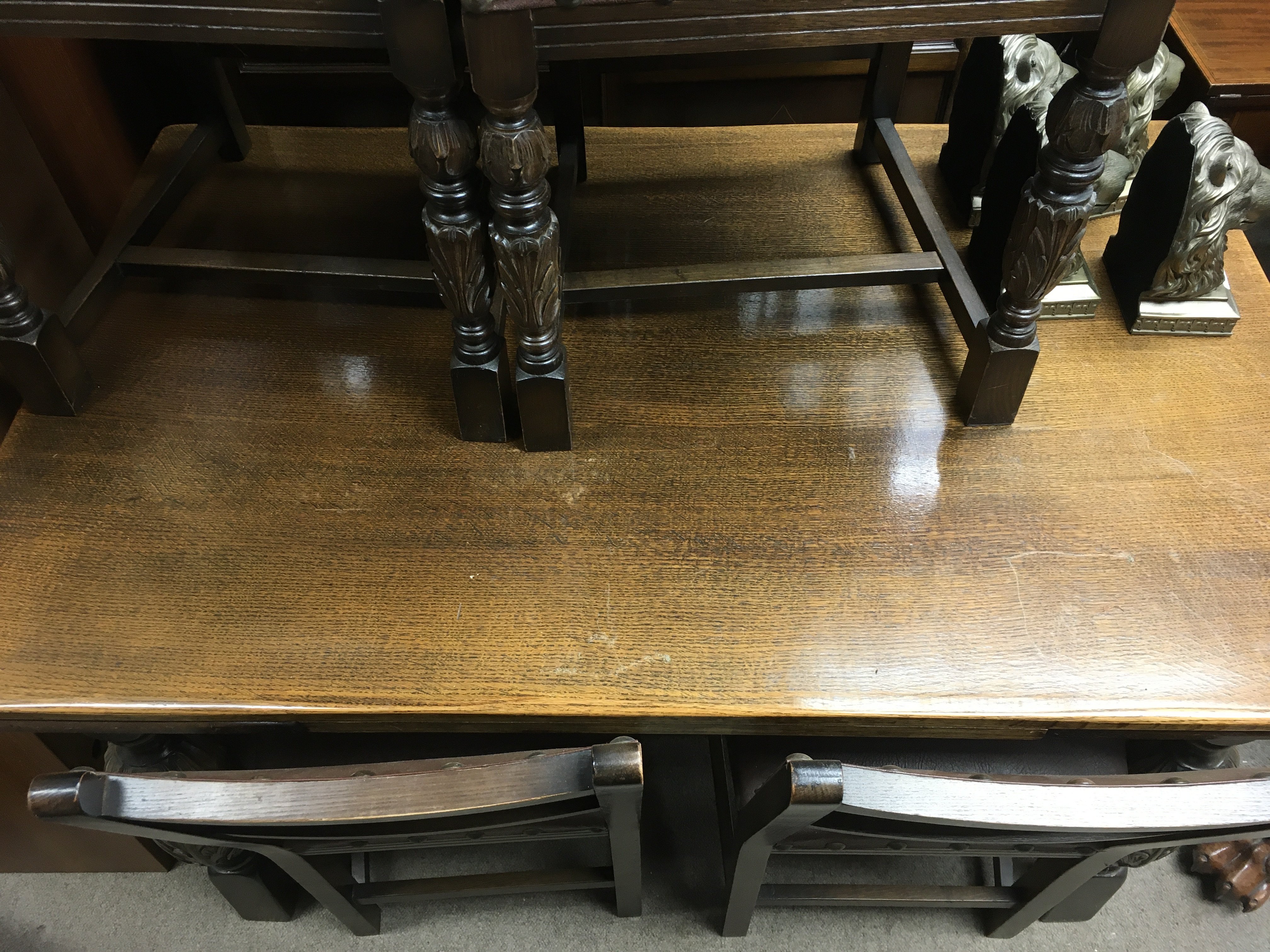 1930's oak table and chairs NO RESERVE - Image 2 of 3