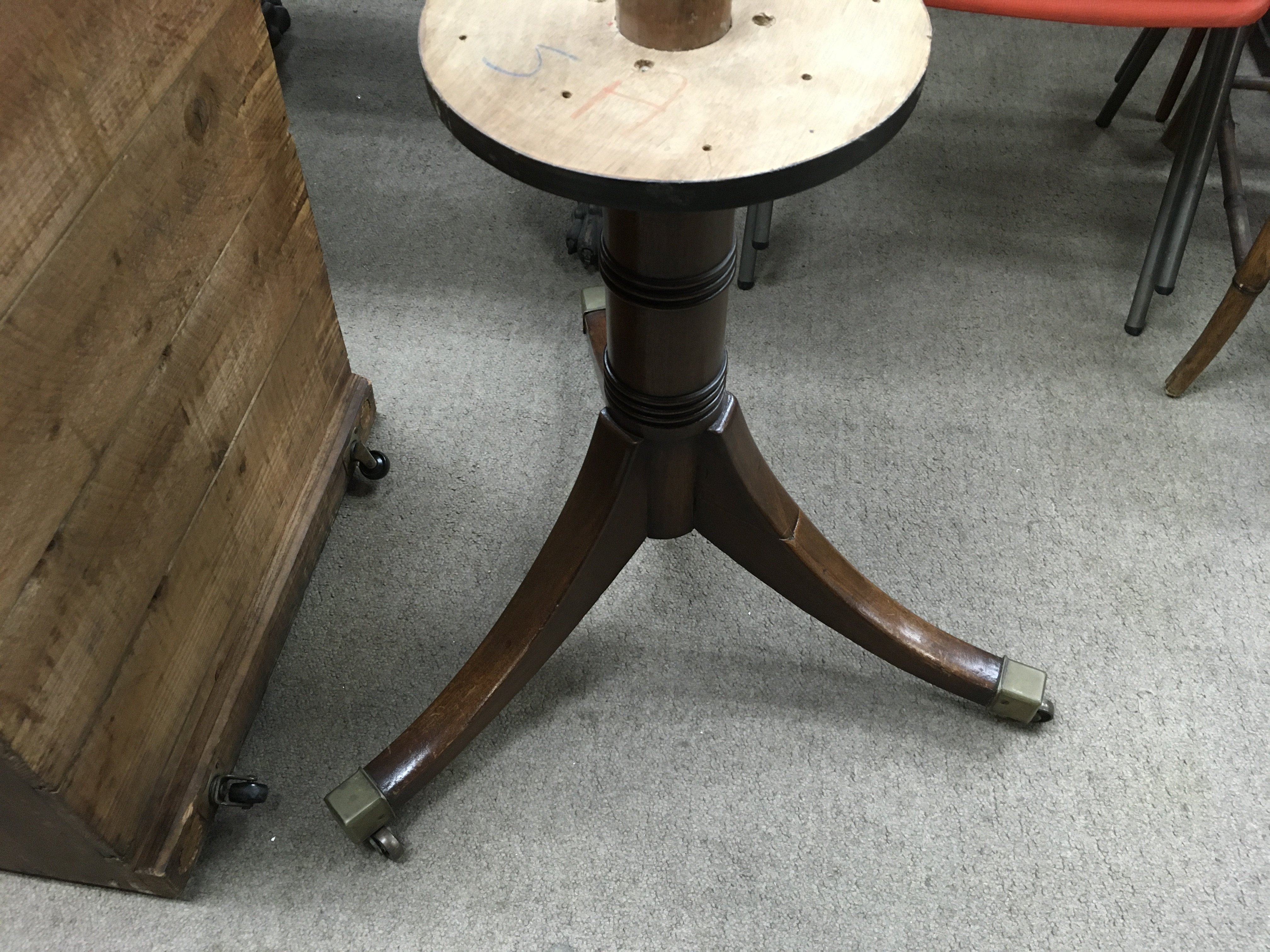A Mahogany office drum table the circular top with - Image 2 of 2