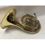 A cased Anborg French Horn.