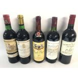 5 x assorted bottles of red wine including 1976 ch