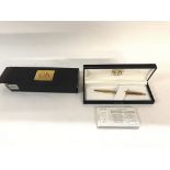 A cased Caran DAche gold pen model number 0872.782