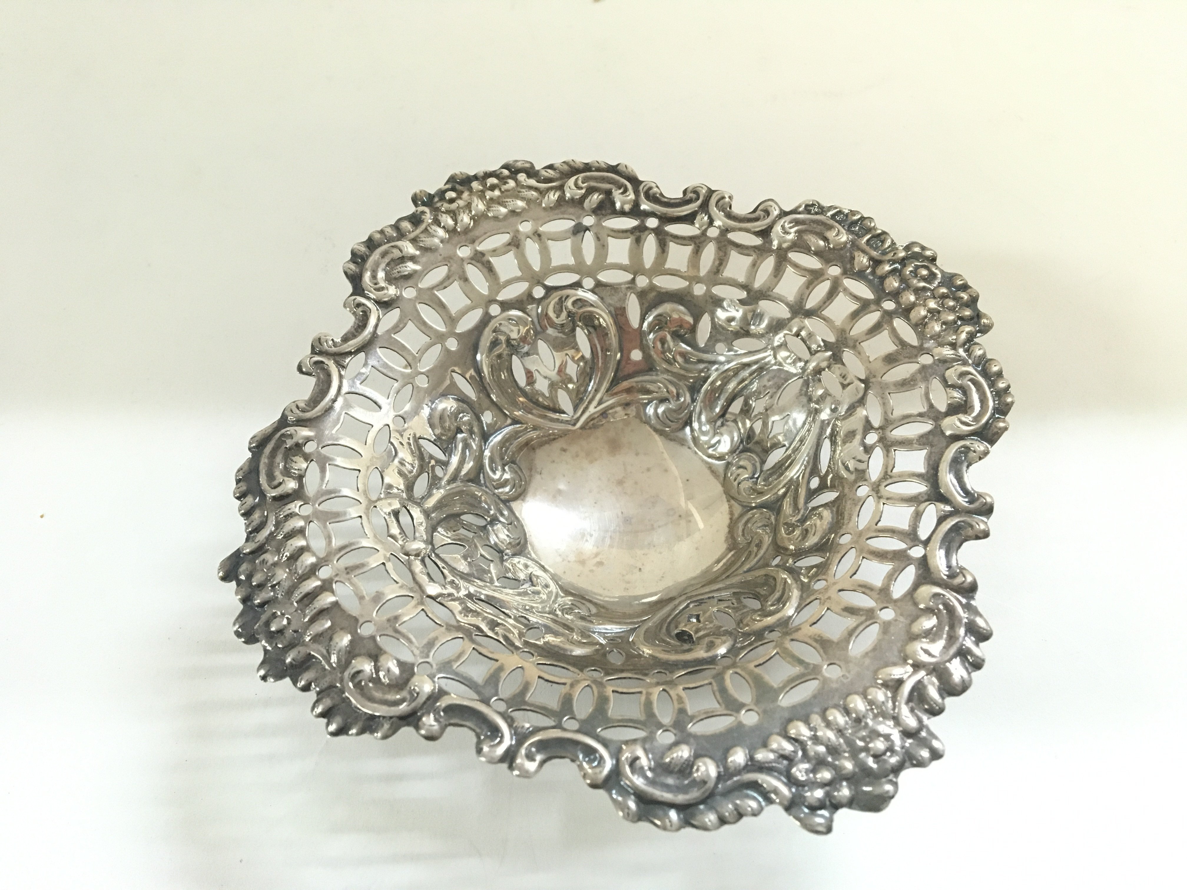 Hallmarked vintage silver dish.