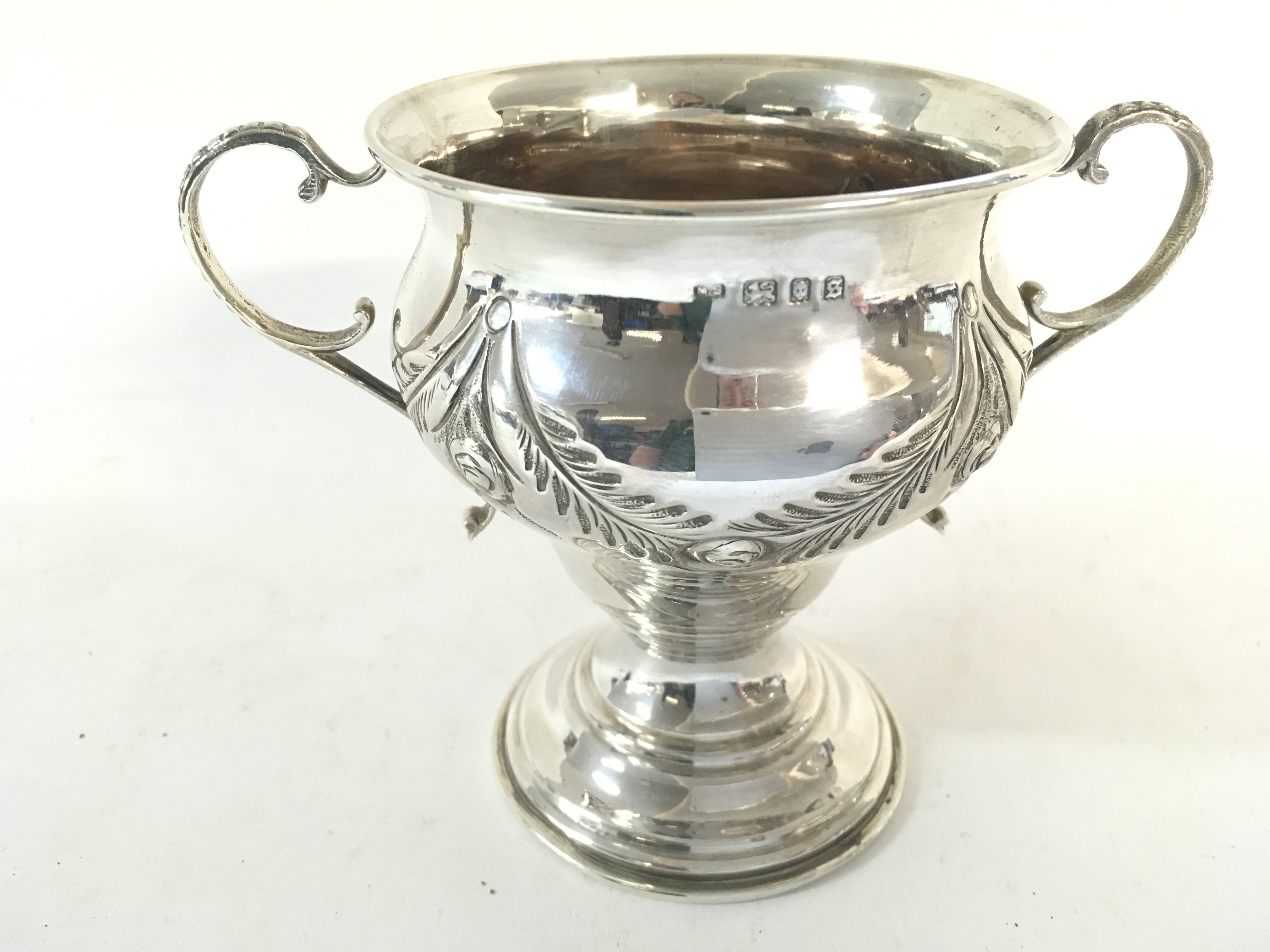 A hallmarked silver trophy cup.