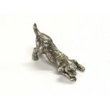 A small Continental silver figure of a Spaniel, ap