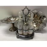 2 silver plated taza as and a silver plated 6 bott