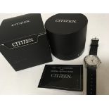 A Gents Citizen Eco-Drive watch with date-aperture