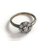 18ct rose cut diamond flower (daisy) cluster ring