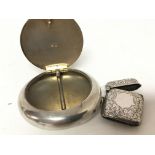 A Silver tobacco box with a hinged lid Birmingham