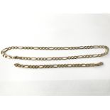 9ct gold open link necklace and bracelet. Approx 2