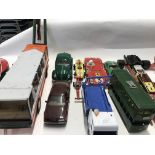 Collection of playworn model vehicles including numerous military models