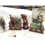 3 X Danbury Mint Sculpture Sets including WW2 and