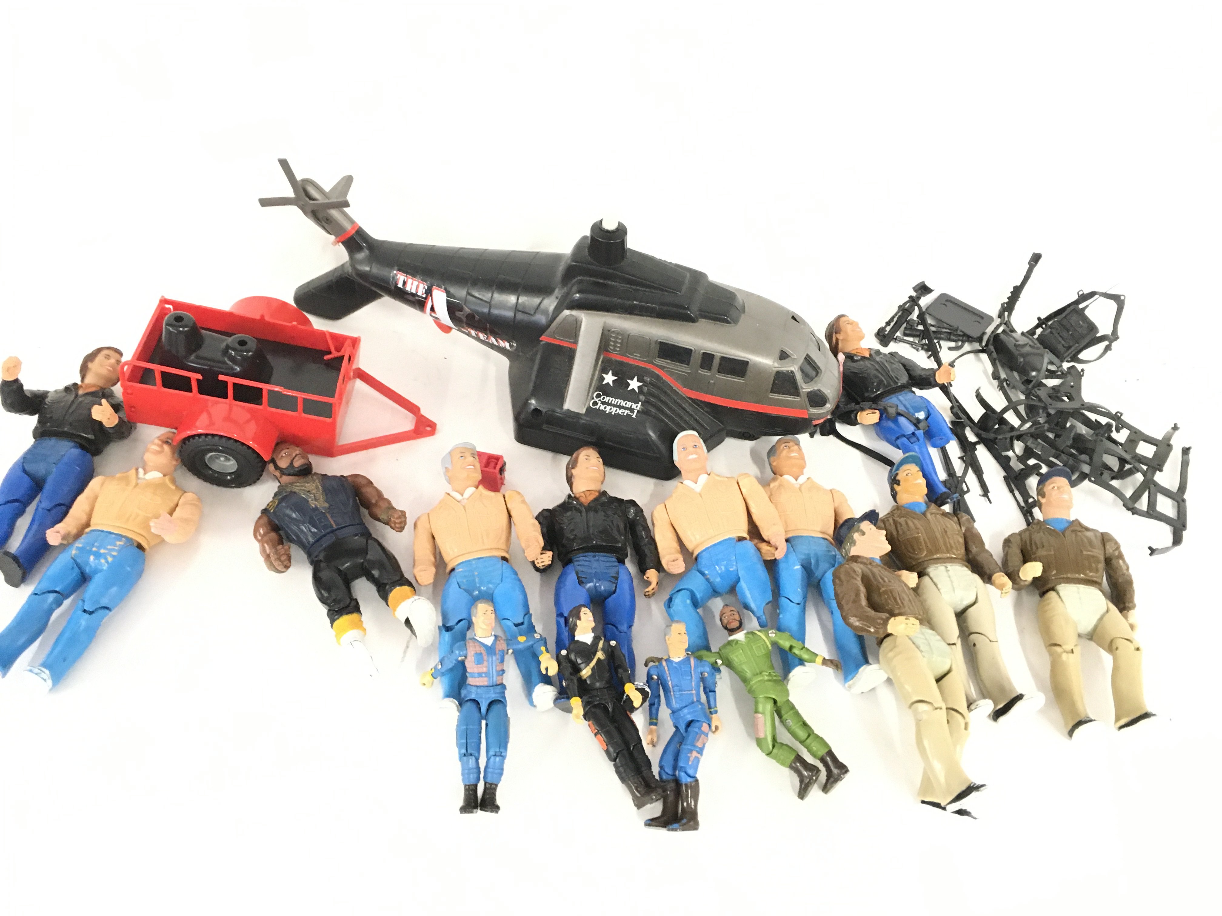 A Box Containing Playworn The A-Team Figures and A