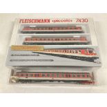 A Boxed Fleischmann N Gauge Piccolo 2 Car #7430 plus a Spare Coach.